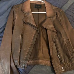 Brown leather jacket